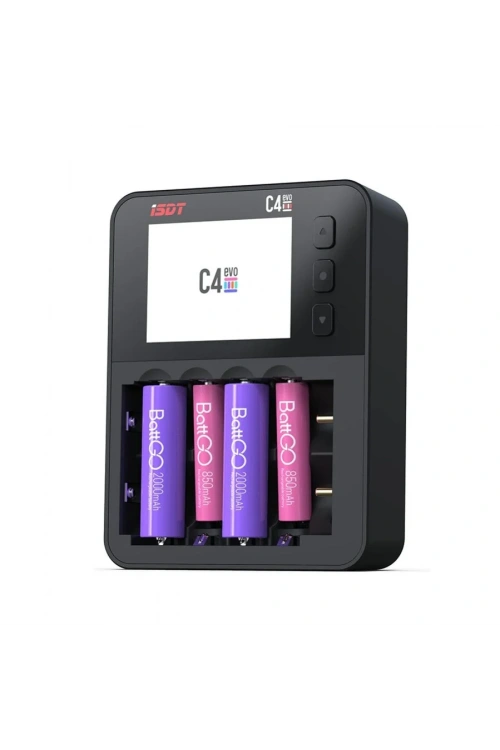 C4 EVO Ekranlı Akıllı Pil Şarj Cihazı - AA / AAA / Li-ion Pil Uyumlu