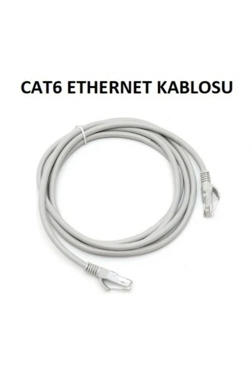 CAT6 UTP Patch Kablo Ethernet Kablosu Gri Renk 10 Metre