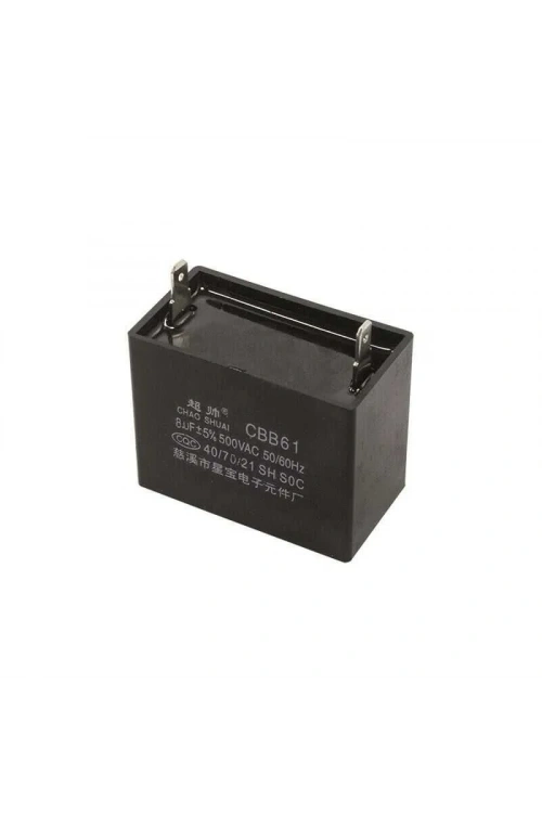 CBB61 8uF 500VAC Kutulu Kondansatör