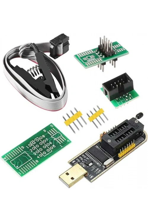 CH341A 24 25 Serisi EEPROM Flash BIOS USB Programlayıcı + SOIC8 Test Klipsi