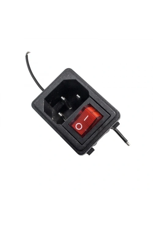 DB-14 Erkek Power Soketi Kırmızı Işıklı Anahtarlı - Kablolu