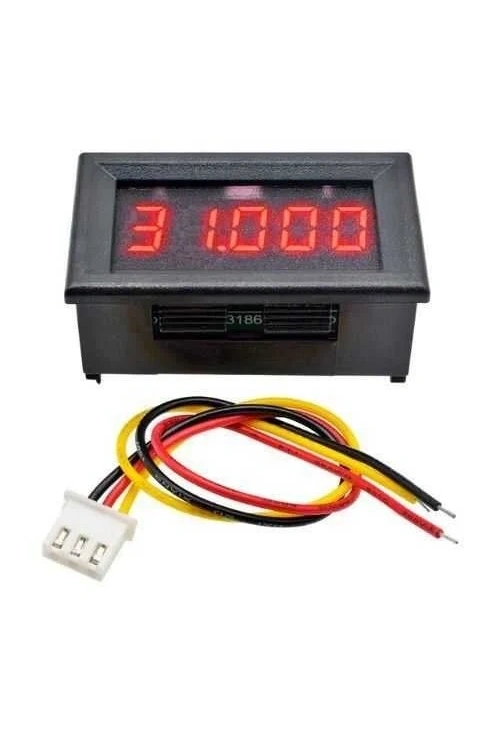 DC 0-33.000V Yüksek Hassasiyetli Dijital Voltmetre - Kırmızı