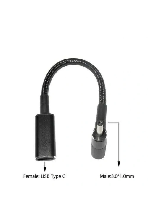 Dişi Type C - Erkek 3.0x1.1mm Jack Dönüştürücü Kablo Tip-C to 3011