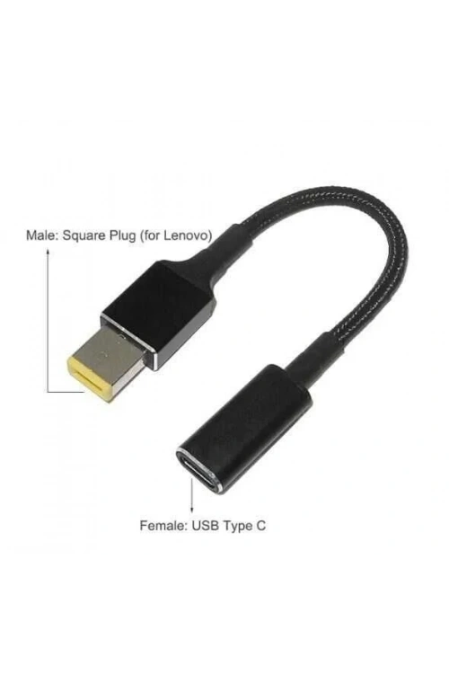 Dişi Type C - Erkek Square Plug Dönüştürücü Kablo Lenovo Uyumlu