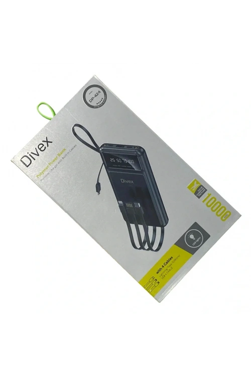 Divex 10000 mAh Powerbank 4 Farklı Kablo Çıkışlı DP-424