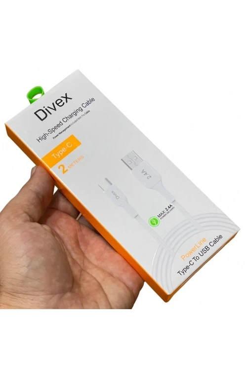 Divex 2.4A Type-C Hızlı Şarj Data Kablosu 2 Metre DC-122