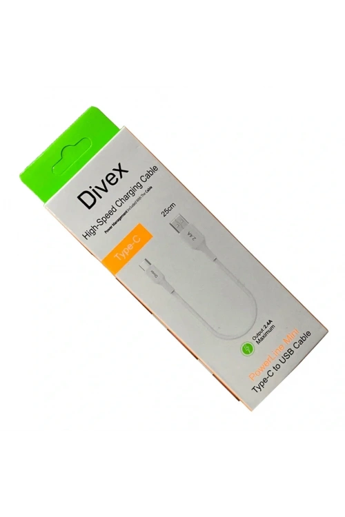 Divex 2.4A Type-C to USB Hızlı Şarj Kablosu 25cm DC-152
