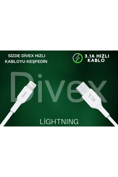 Divex 3.1A Lightning Hızlı Şarj Data Kablosu