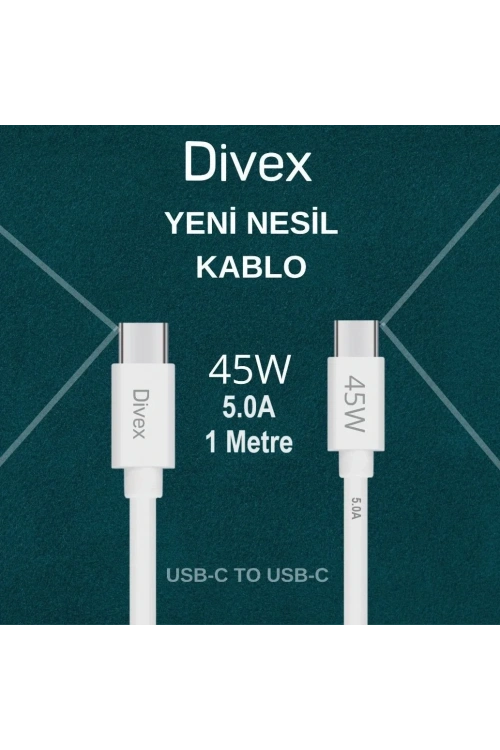 Divex 5.0A 45W Type-C - USB-C Hızlı Şarj Data Kablosu DC-140