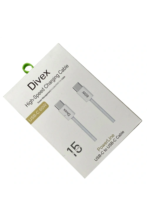 Divex 60W Yüksek Hızlı Type-C (USB-C) Şarj ve Data Kablosu DC-206
