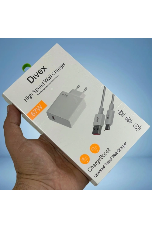 Divex 67W 3A USB Type-C Yüksek Hızlı Şarj Aleti DS-300