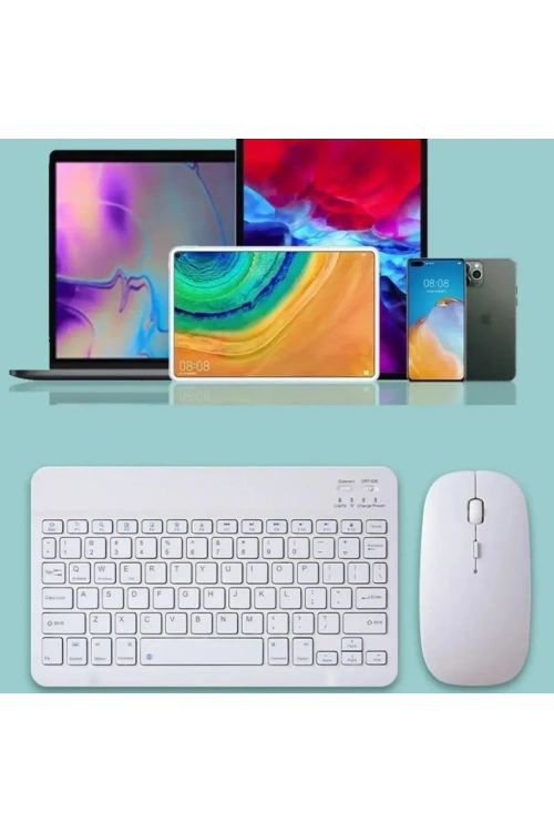 Divex Bluetooth Bağlantılı Şarjlı Mouse Klavye Seti Beyaz DK-10