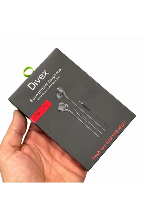 Divex Kablolu Mikrofonlu Kulakiçi Kulaklık Siyah Earphones DH-262