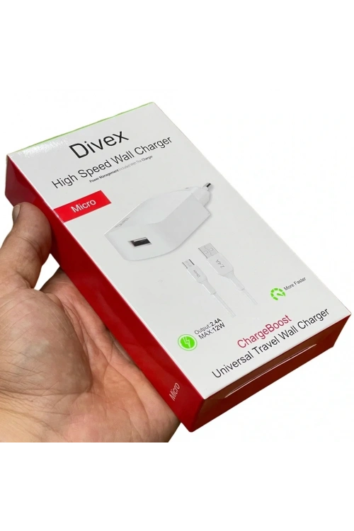 Divex Micro USB Kablo - Adaptör 2.4A Ev Tipi Şarj Aleti DS-200