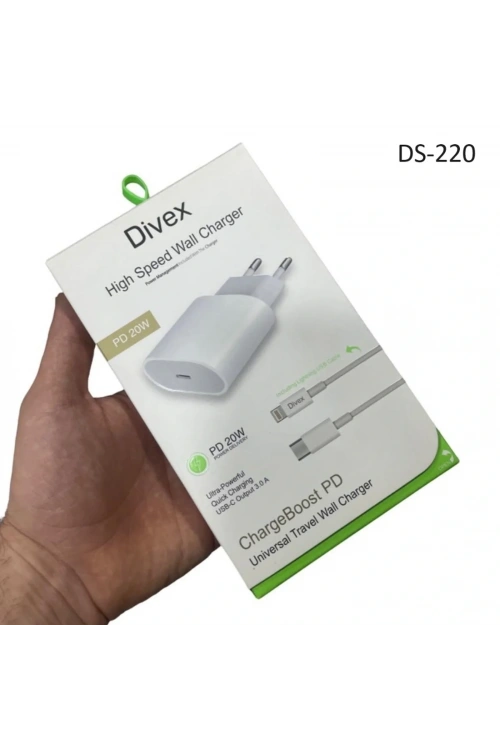 Divex Type-C Lightning USB 3.0A 27W Şarj Cihazı Apple Uyumlu DS-220