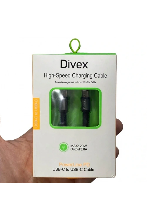 Divex Type-C to Type-C 20W 3A Hızlı Şarj ve Veri Transfer Kablosu DC-147