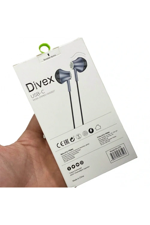 Divex Type-C (USB-C) Stereo Kulakiçi Kulaklık Siyah DH-276