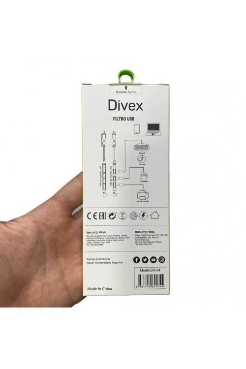 Divex Type-C + USB Girişli 4 Port USB Çoklayıcı USB Splitter DX-04