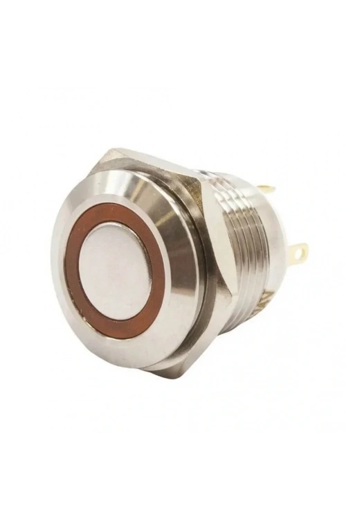 E34 16mm Metal Buton Yaylı 12-24V Kırmızı Led Işıklı 1NO