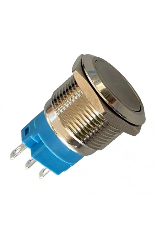 E65 19mm Metal Kalıcılı Buton Düz Kafa Ledsiz 1NO/1NC