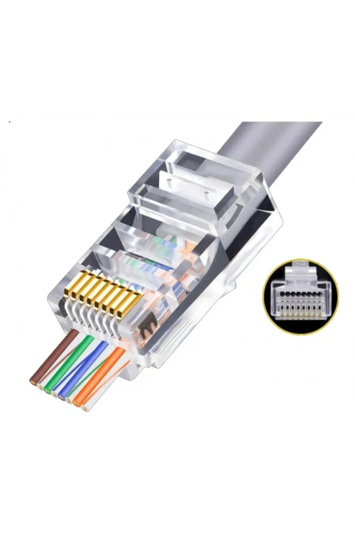EZ RJ45 CAT6 Yeni Nesil Delikli Jack Konnektör