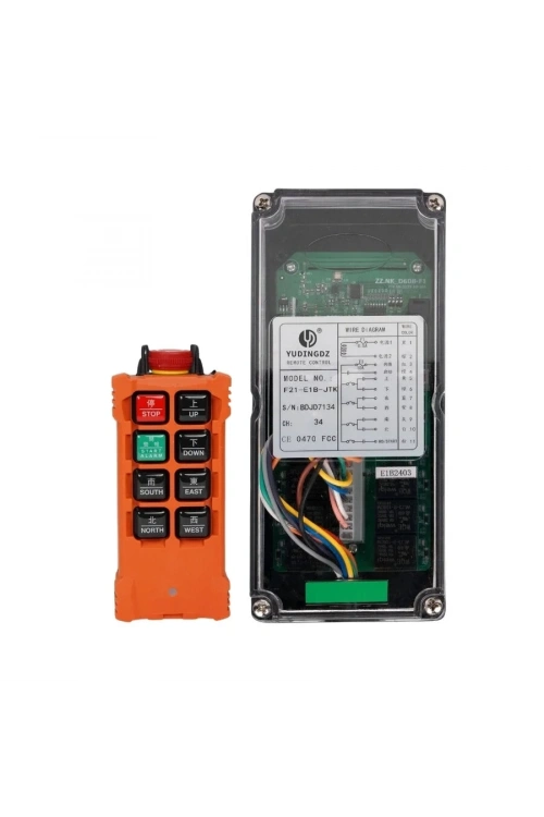 F21-E1B-JTK AC/DC 24V-440V Endüstriyel Vinç Kablosuz Uzaktan Kumanda Seti + Acil Stop