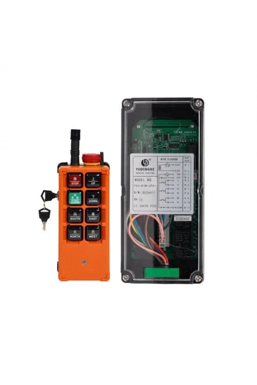 F21-E1B-JTX+ AC/DC 24V-440V Endüstriyel Vinç Kablosuz Uzaktan Kumanda Seti + Acil Stop + Güvenlik Kilidi