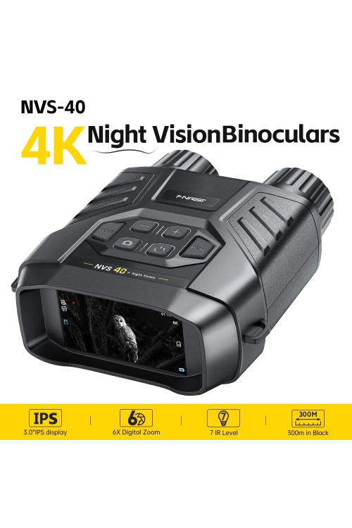 Fnirsi NVS-40 4K HD Gece Görüşlü Dürbün Kızılötesi 6x Dijital Zoom