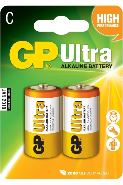 GP 14AU LR14 Ultra Alkalin 2li Orta Boy Pil