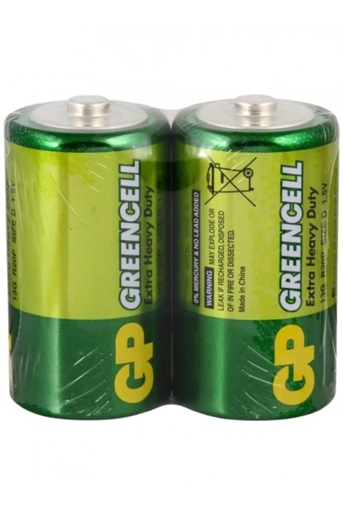 GP GP13G Greencell R20P/1250/D Büyük Boy D Pil 2li Shrink