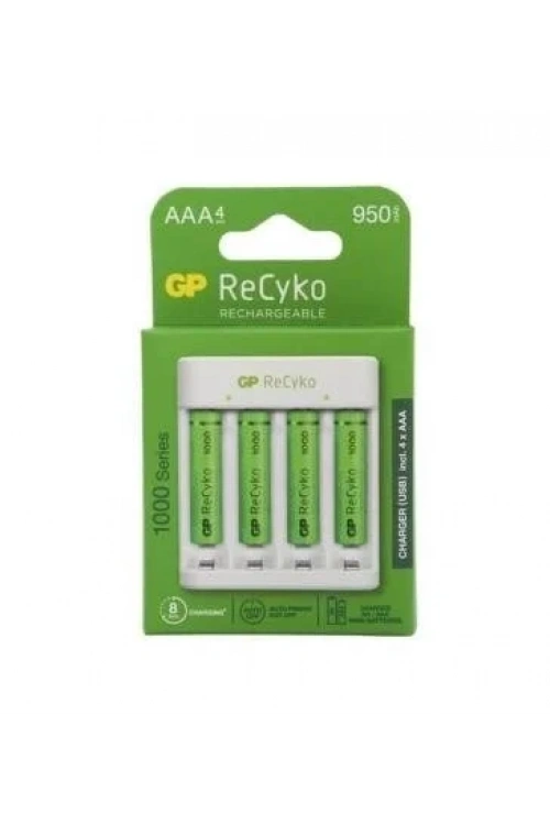 GP ReCyko+ 4lü 950mAh AAA Şarj Edilebilir Pil + USB Pil Şarj Cihazı