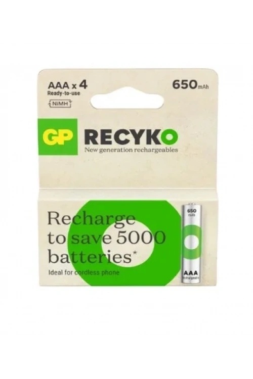 GP ReCyko 650 Serisi Şarjlı AAA İnce Kalem Pil 4lü