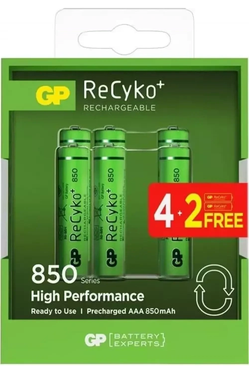 GP Recyko 850 Serisi AAA Şarjlı Pil 4+2