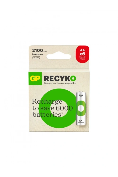 GP Recyko GP2100 2000 mAh 4+2 Şarjlı AA Kalem Pil