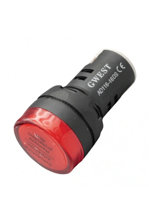 Gwest 16-24V-K 16mm Kırmızı Ledli Sinyal Lambası 24V