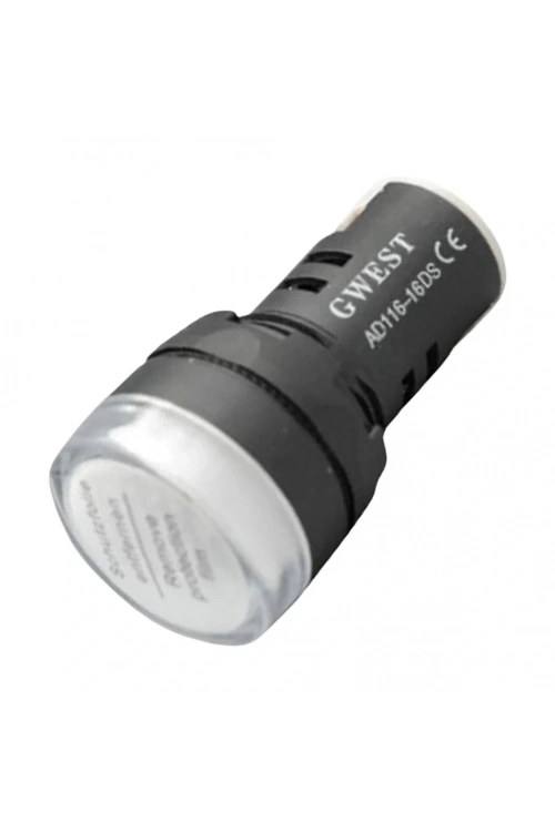 Gwest 16-B 16mm Beyaz Ledli Sinyal Lambası 220V