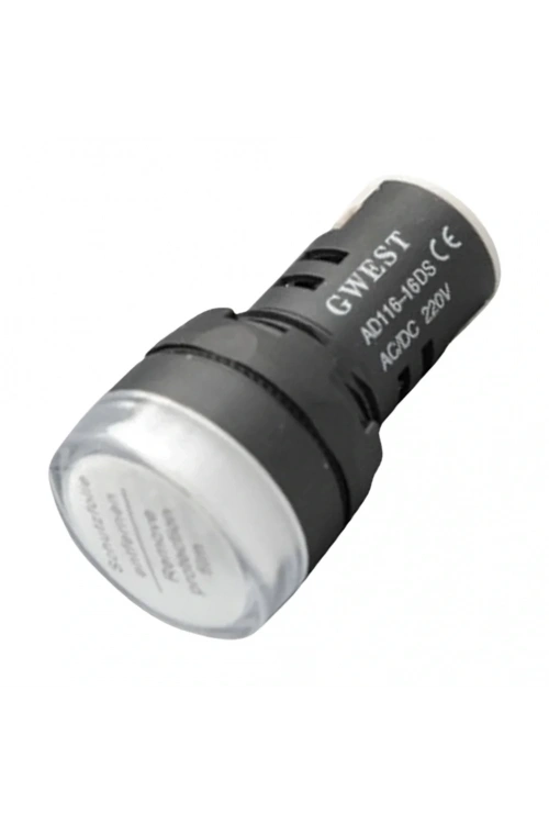 Gwest 22-B 22mm Beyaz Ledli Sinyal Lambası 220V