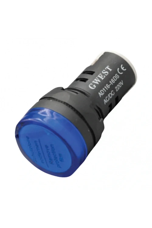 Gwest 22-M 22mm Mavi Ledli Sinyal Lambası 220V