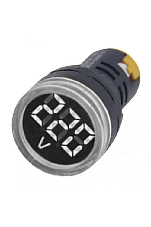 Gwest 22 VS-B 22mm AD-116 Serisi Beyaz Voltmetre 24-550V