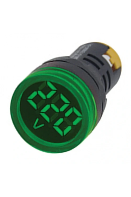 Gwest 22 VS-Y 22mm AD-116 Serisi Yeşil Voltmetre 24-550V