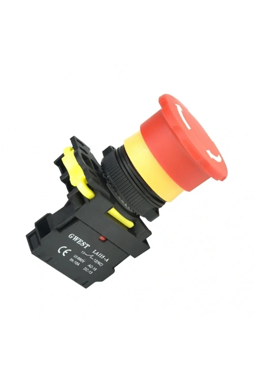 Gwest A5-01ZS 22mm Kalıcı Acil Stop Mantar Buton 40mm 1NC