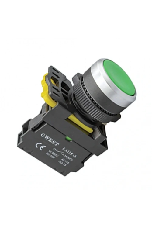 Gwest A5-10 22mm Yeşil Yaylı Buton 1NO