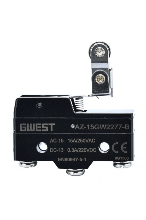 Gwest AZ-15GW2277-B Tahrikli Metal Makaralı Mikro Switch 15A 1NO + 1NC