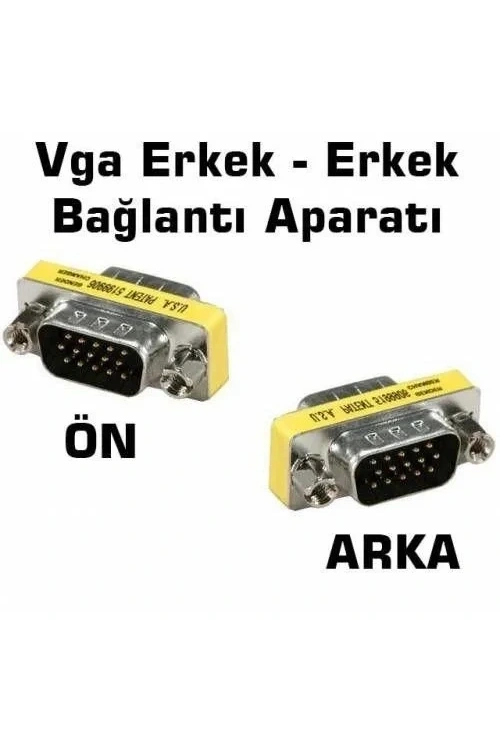 HD15 VGA-VGA Erkek-Erkek (M2M) 15 Pin Adaptör