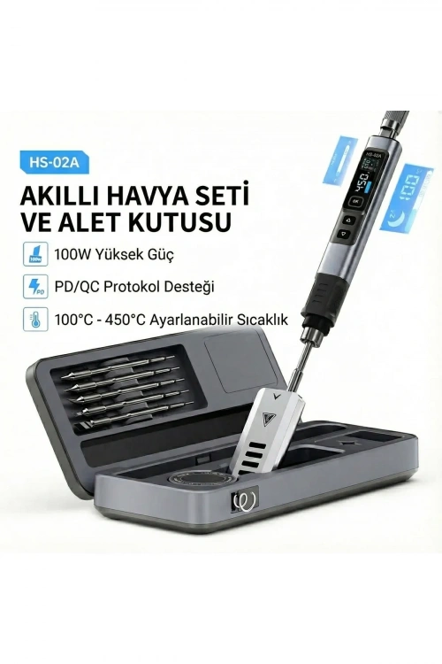 HS-02A Akıllı Havya 6 Uçlu ve Alet Kutusu