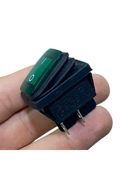 IC-104W Geniş Körüklü Işıklı Anahtar On-Off 4P Yeşil