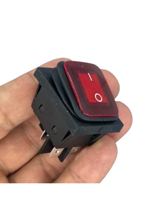 IC-104W-S Körüklü Geniş Işıklı Kırmızı Anahtar 30A ON-OFF 4P