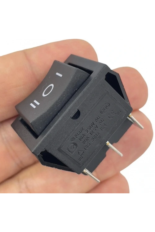 IC-108 Geniş Işıksız Anahtar On-Off-On 6P Siyah