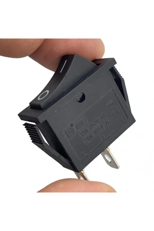 IC-116 Dar Işıksız Yaylı Anahtar Off-Mom 2P Siyah