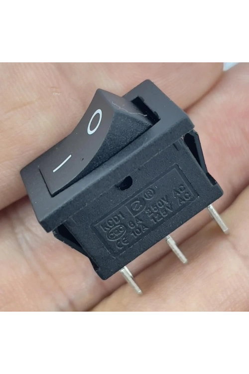 IC-121 Mini Işıksız Anahtar On-Off 3P Siyah